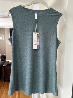 Sleeveless Eyelet Knit Tank - Sage Green